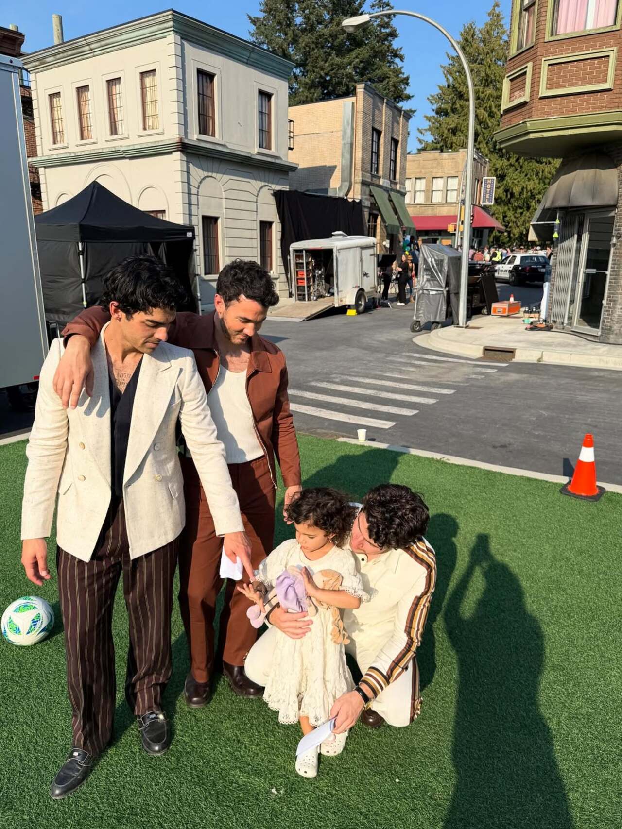 In the picture, Malti is beaming with joy as she stands between the Jonas Brothers. While she is engrossed in her doll, Kevin, Joe and Nick lovingly gaze at her. 